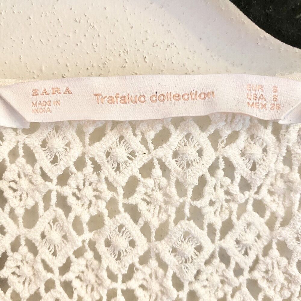 Zara Trafaluc Collection Women's Ivory Button Down Lace Blouse Size 8- Two Piece - Picture 4 of 9